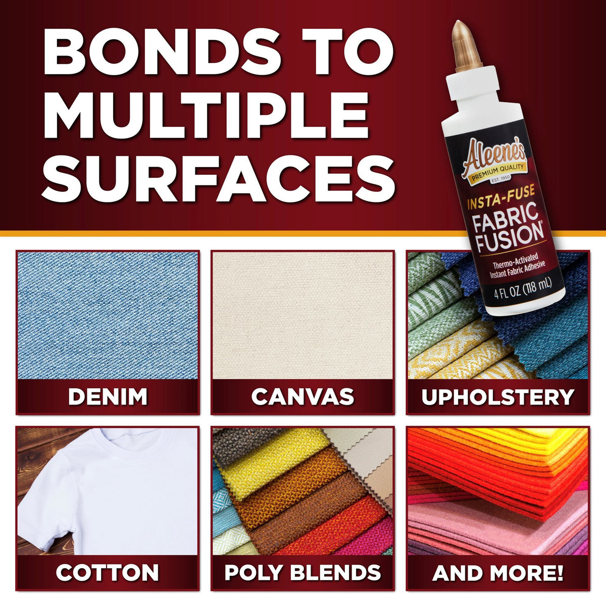 Picture of 48367 Aleene's Insta-Fuse Fabric Fusion Thermo-Activated Instant Fabric Adhesive 4 fl. oz.