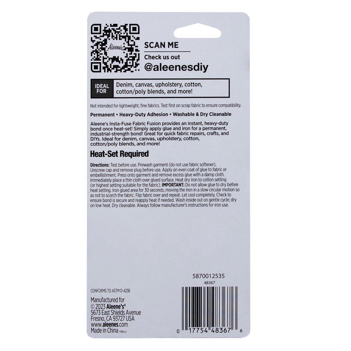 Picture of 48367 Aleene's Insta-Fuse Fabric Fusion Thermo-Activated Instant Fabric Adhesive 4 fl. oz.