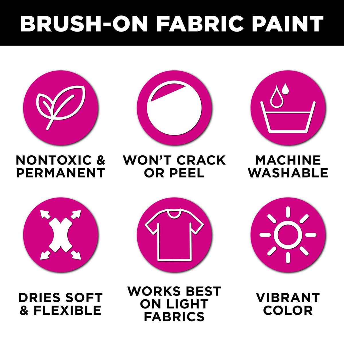Picture of 49857 Tulip Brush-On Fabric Paint Black 2.7 fl. oz.