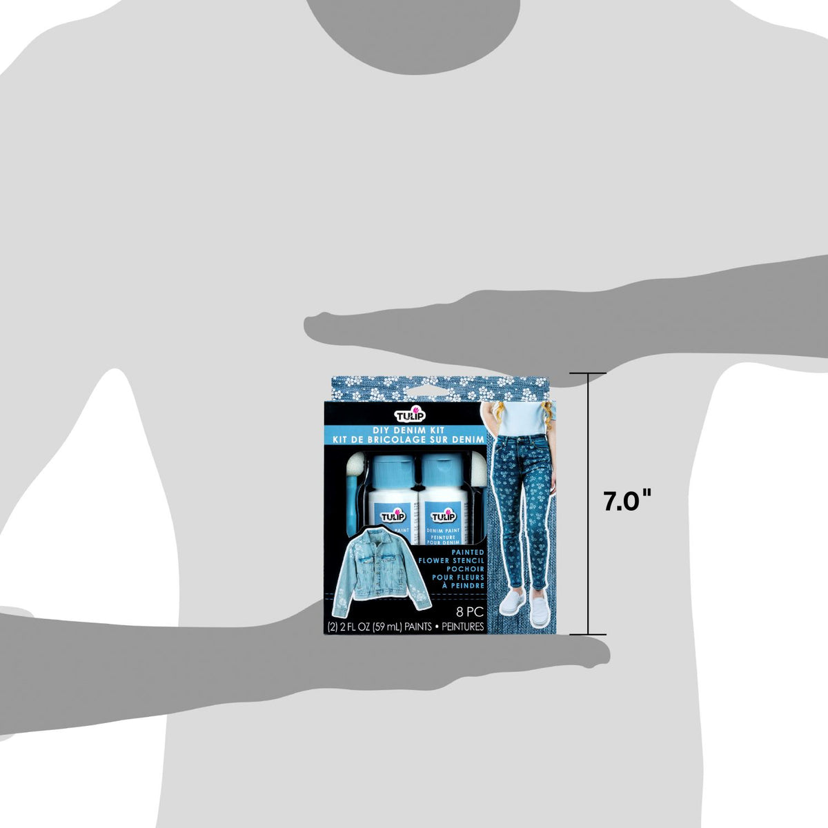 Picture of 49302                               TULIP DIY DENIM PAINT + STENCIL KIT 1/3           